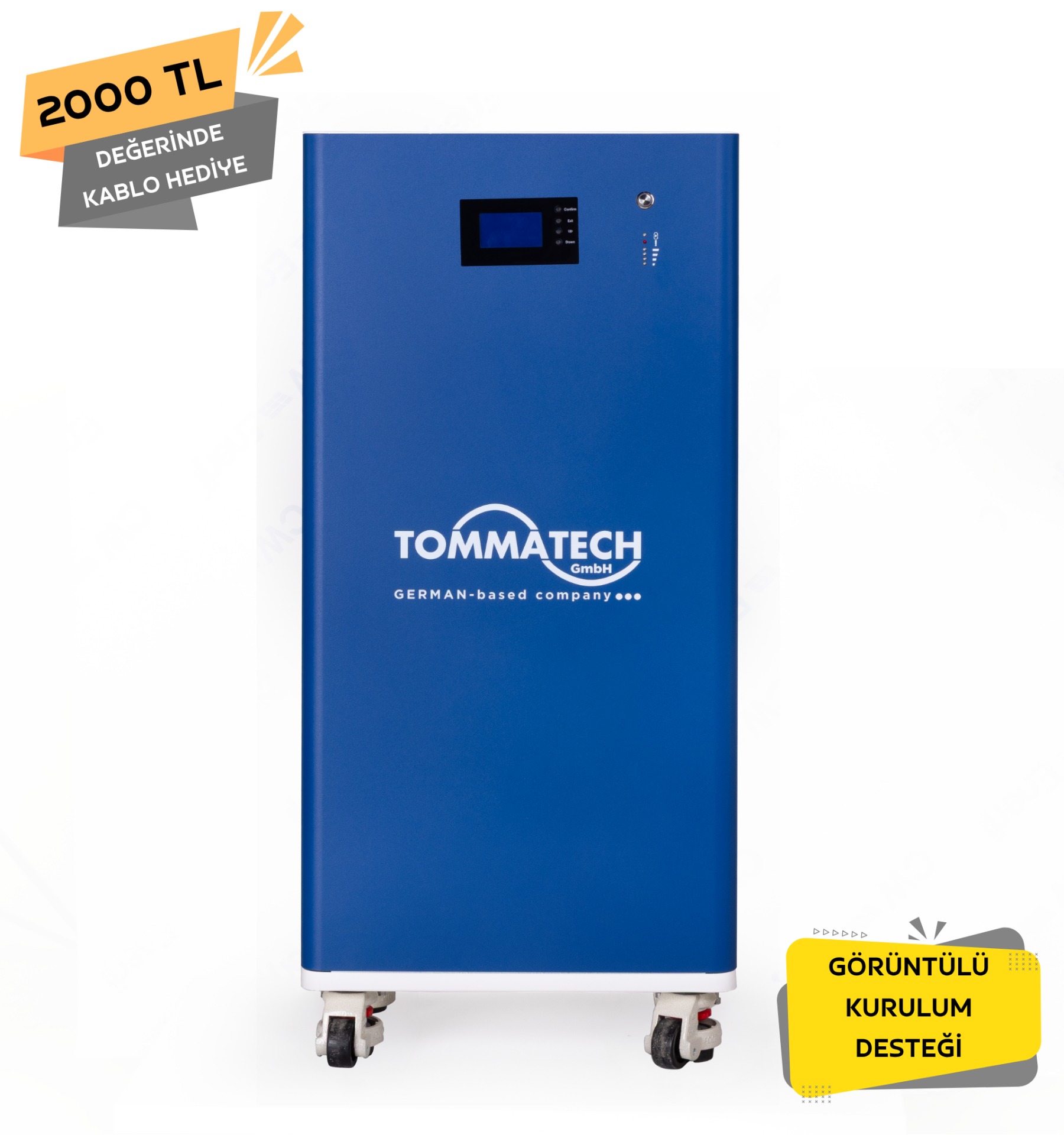 TommaTech Lityum Akü 51.2V 280Ah V Serisi Lifepo4 (15.5KW Lityum Akü)