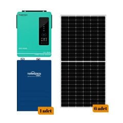 6.2 kW Lityum Eco Solar Paket - Karavan ve Bağ Evi Güneş Enerjisi Sistemi