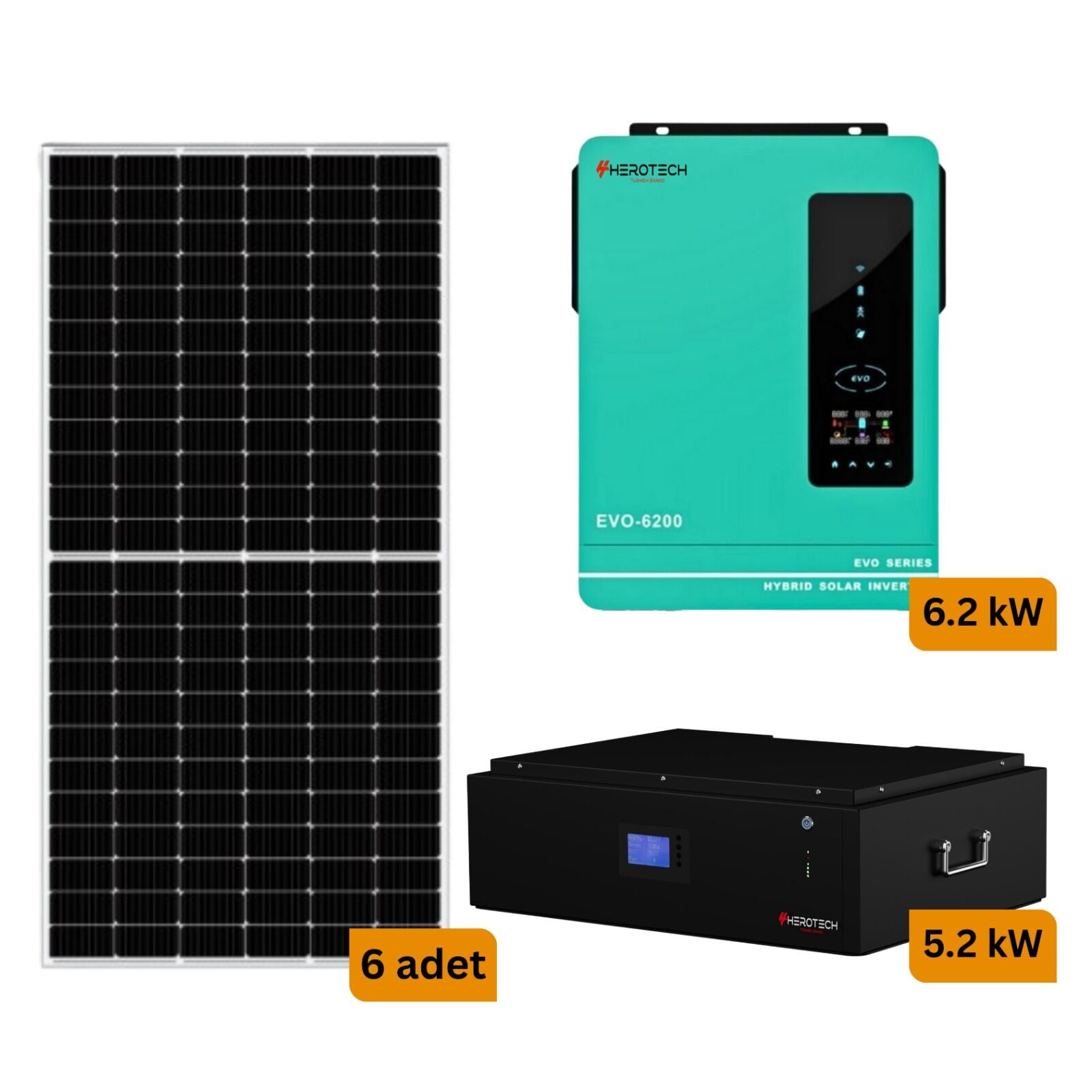 Solar Sanal Market 6.2 kW Lityum Eco Karavan ve Bağ Evi Solar Paket - 1