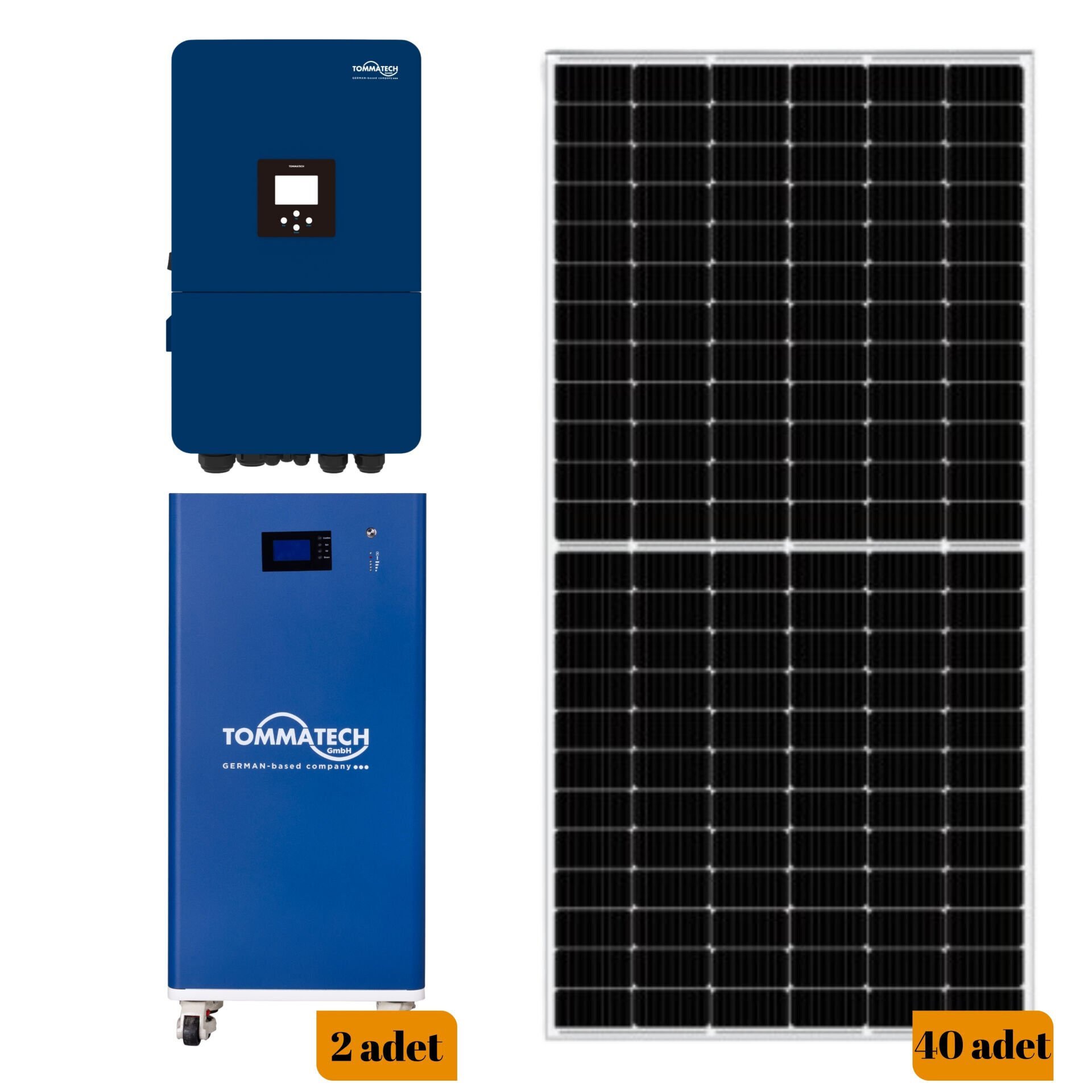 TOM HAWKVシェイプ TommaTech 20 kW Trifaze Hibrit Lityum Solar Paket | Yüksek