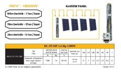 DC Pompa 1.6Hp / 1300W / 110V (4DC6-112-110-1300)